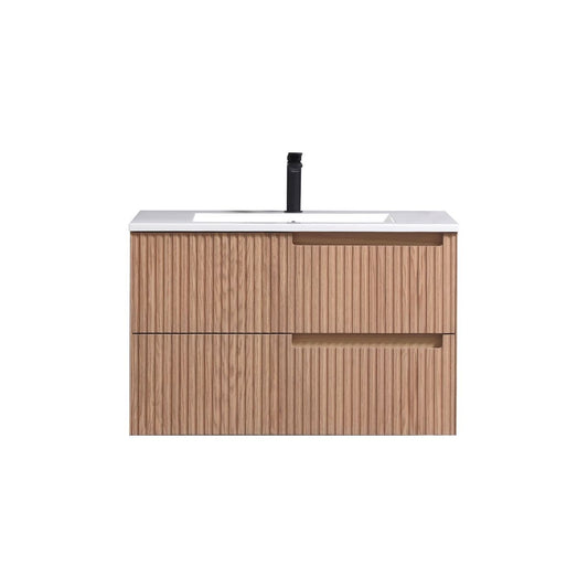 32'' Fiore Modern Wall Mount Bathroom Vanity OAKWOOD