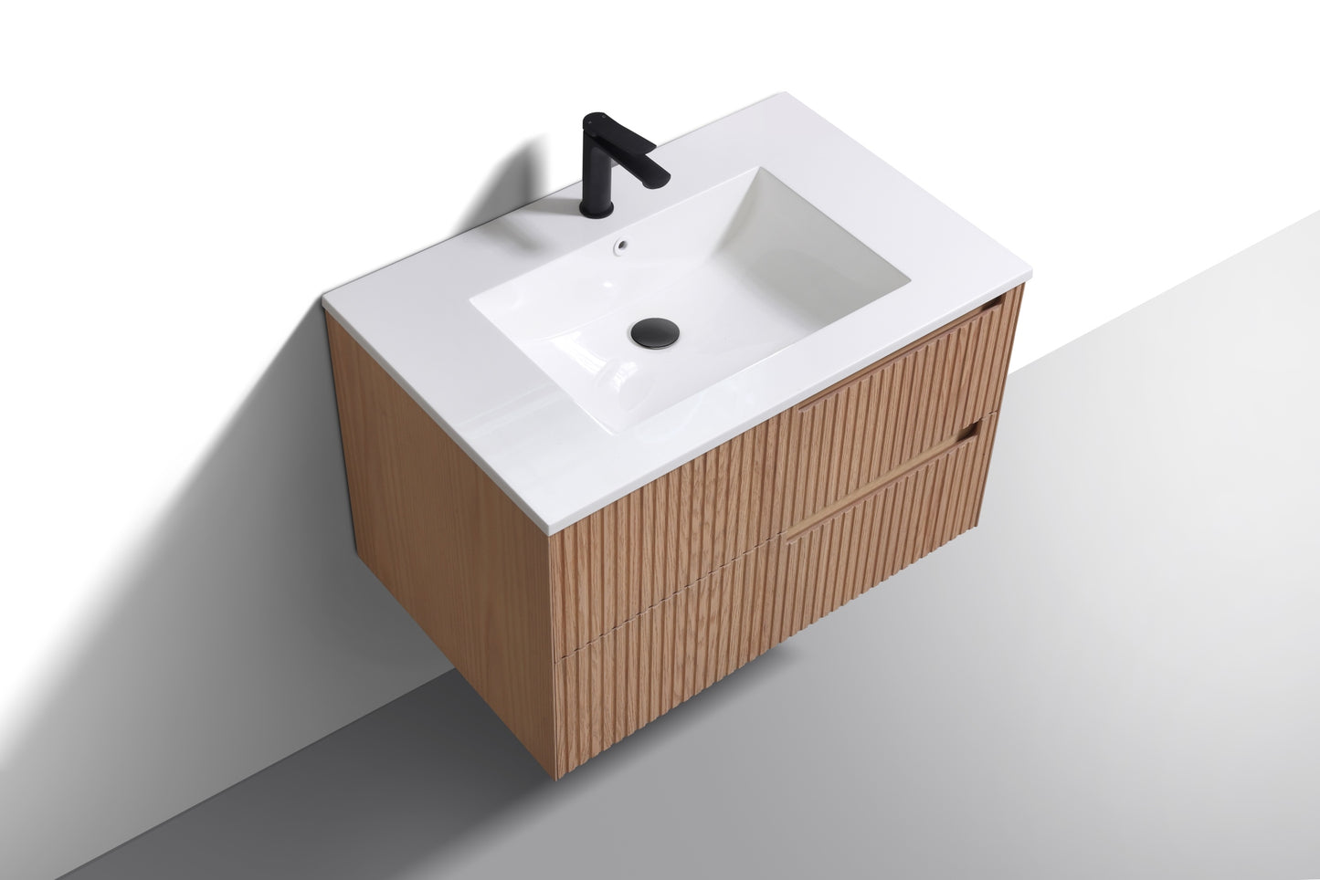 32'' Fiore Modern Wall Mount Bathroom Vanity OAKWOOD