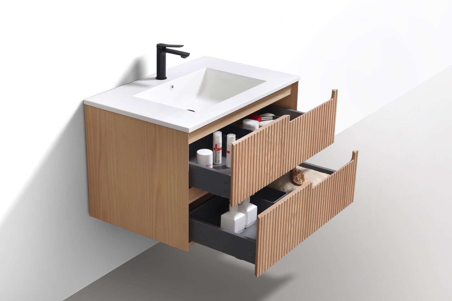 32'' Fiore Modern Wall Mount Bathroom Vanity OAKWOOD