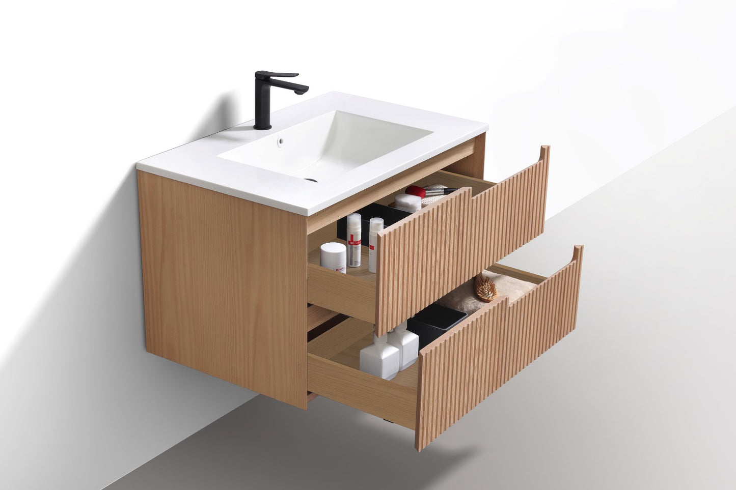 32'' Fiore Modern Wall Mount Bathroom Vanity OAKWOOD