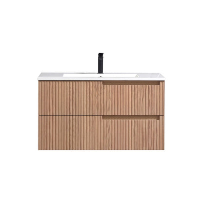 36'' Fiore Modern Wall Mount Bathroom Vanity OAKWOOD