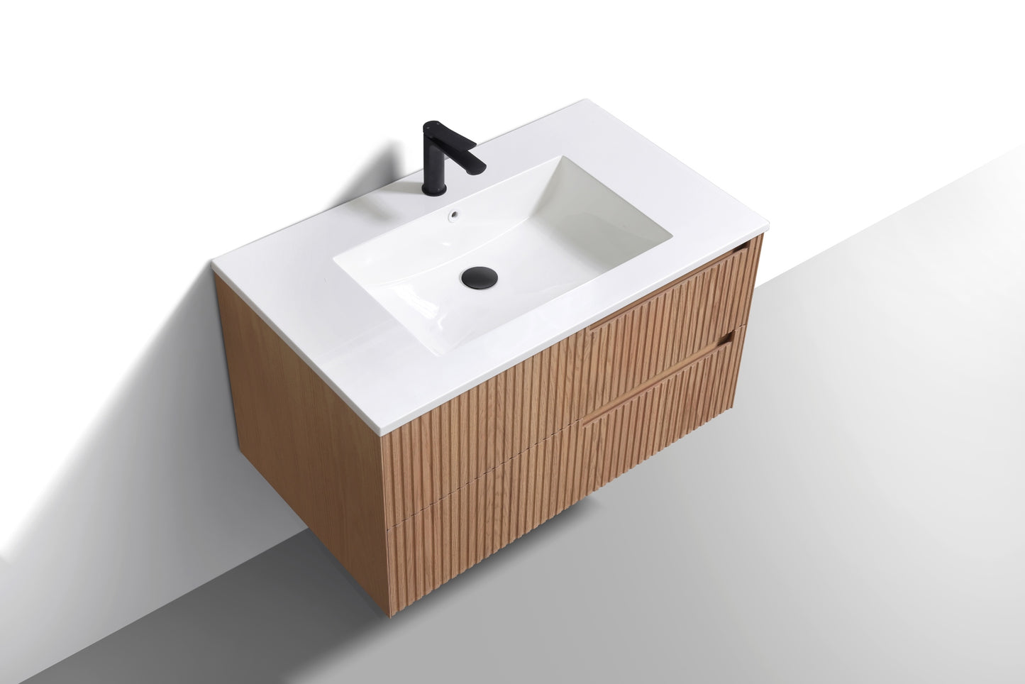 36'' Fiore Modern Wall Mount Bathroom Vanity OAKWOOD
