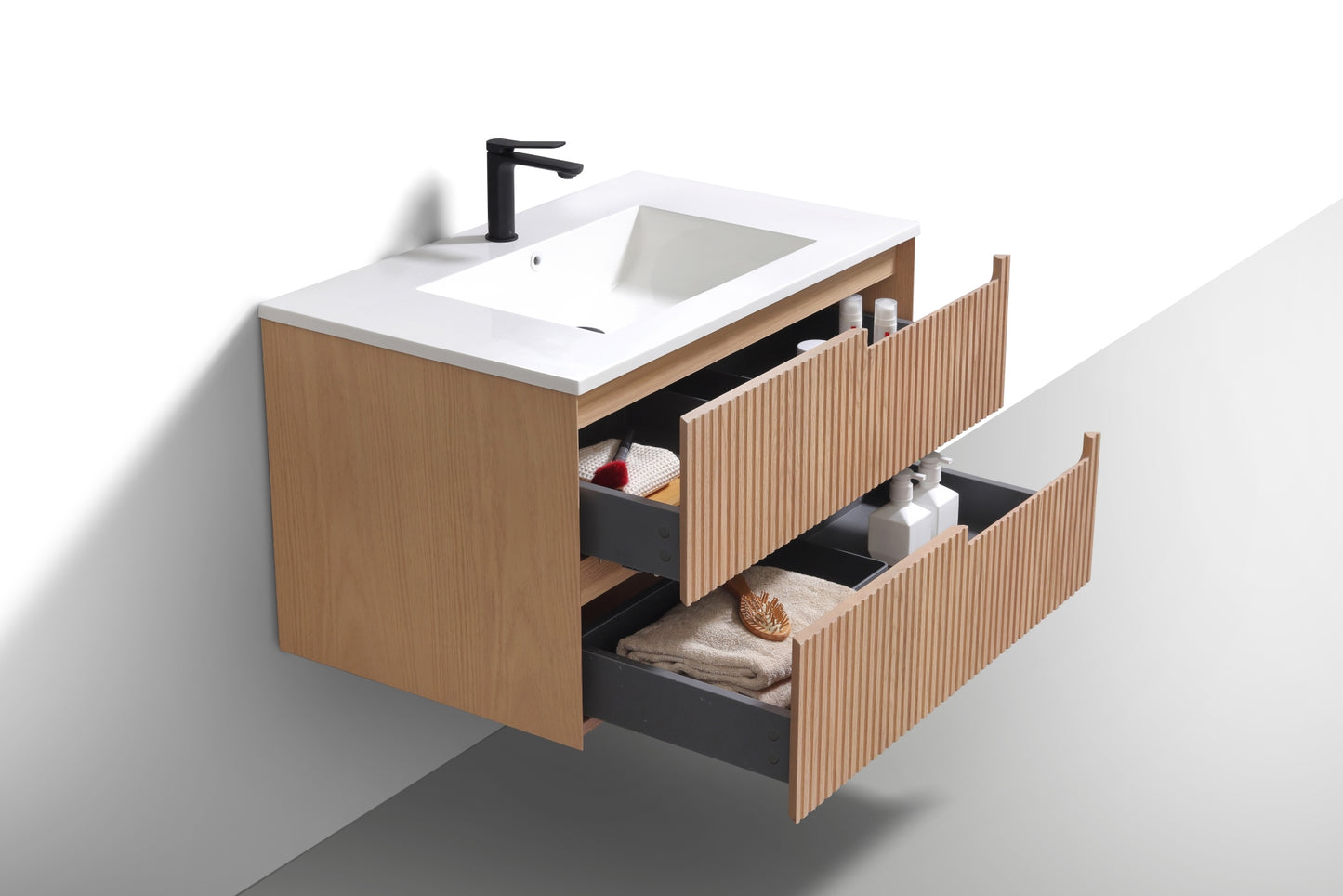 36'' Fiore Modern Wall Mount Bathroom Vanity OAKWOOD
