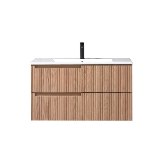 36'' Fiore Modern Wall Mount Bathroom Vanity OAKWOOD