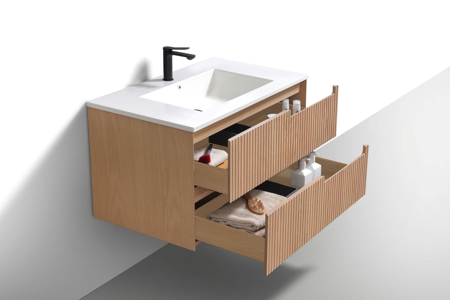 36'' Fiore Modern Wall Mount Bathroom Vanity OAKWOOD