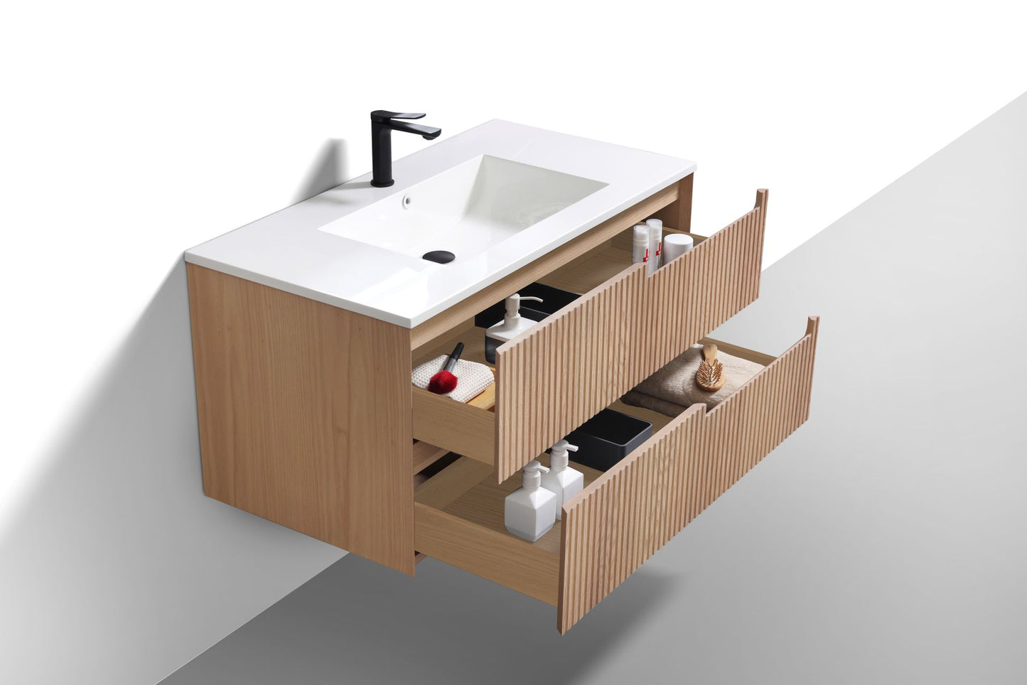 40'' Fiore Modern Wall Mount Bathroom Vanity OAKWOOD