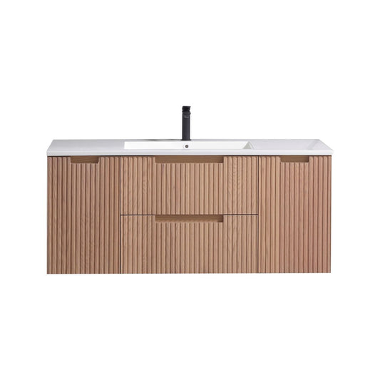 48'' Fiore Modern Wall Mount Single Sink Bathroom Vanity OAKWOOD