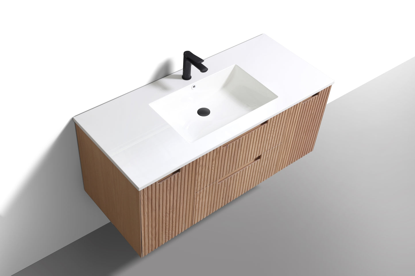 48'' Fiore Modern Wall Mount Single Sink Bathroom Vanity OAKWOOD
