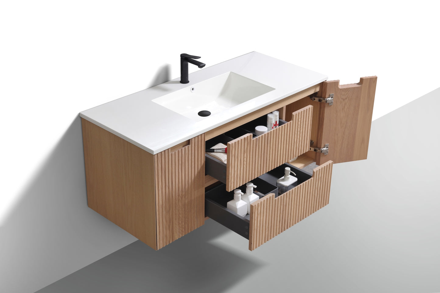 48'' Fiore Modern Wall Mount Single Sink Bathroom Vanity OAKWOOD
