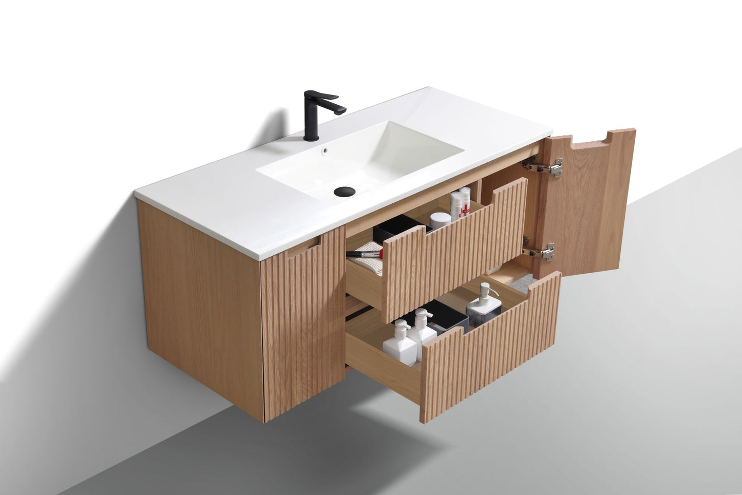 48'' Fiore Modern Wall Mount Single Sink Bathroom Vanity OAKWOOD