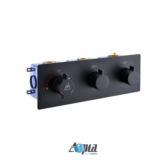 Aqua Piazza by KubeBath 2-Way Thermostatic Valve Black