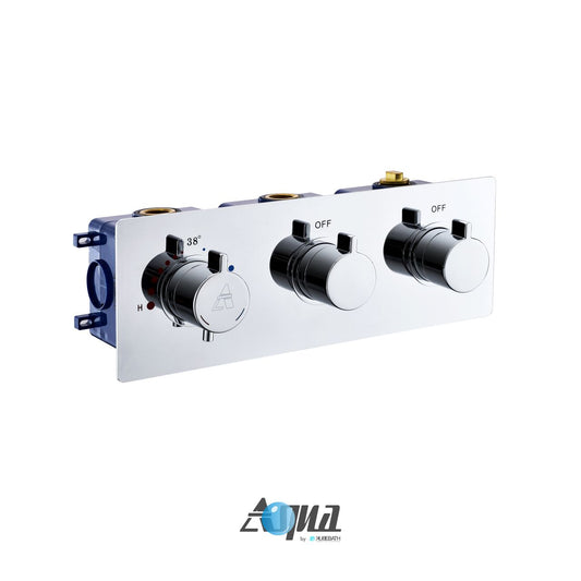 Aqua Piazza by KubeBath 2-Way Thermostatic Valve Chrome