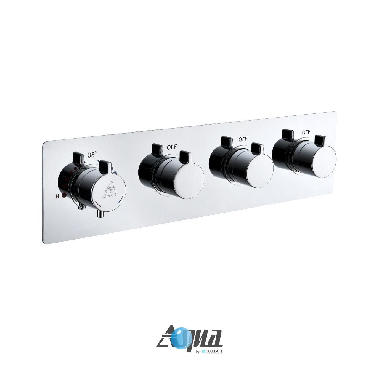 Aqua Piazza by KubeBath 3-Way Thermostatic Valve Chrome