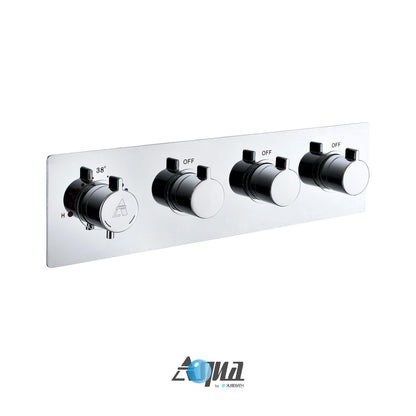 Aqua Piazza by KubeBath 3-Way Thermostatic Valve Chrome