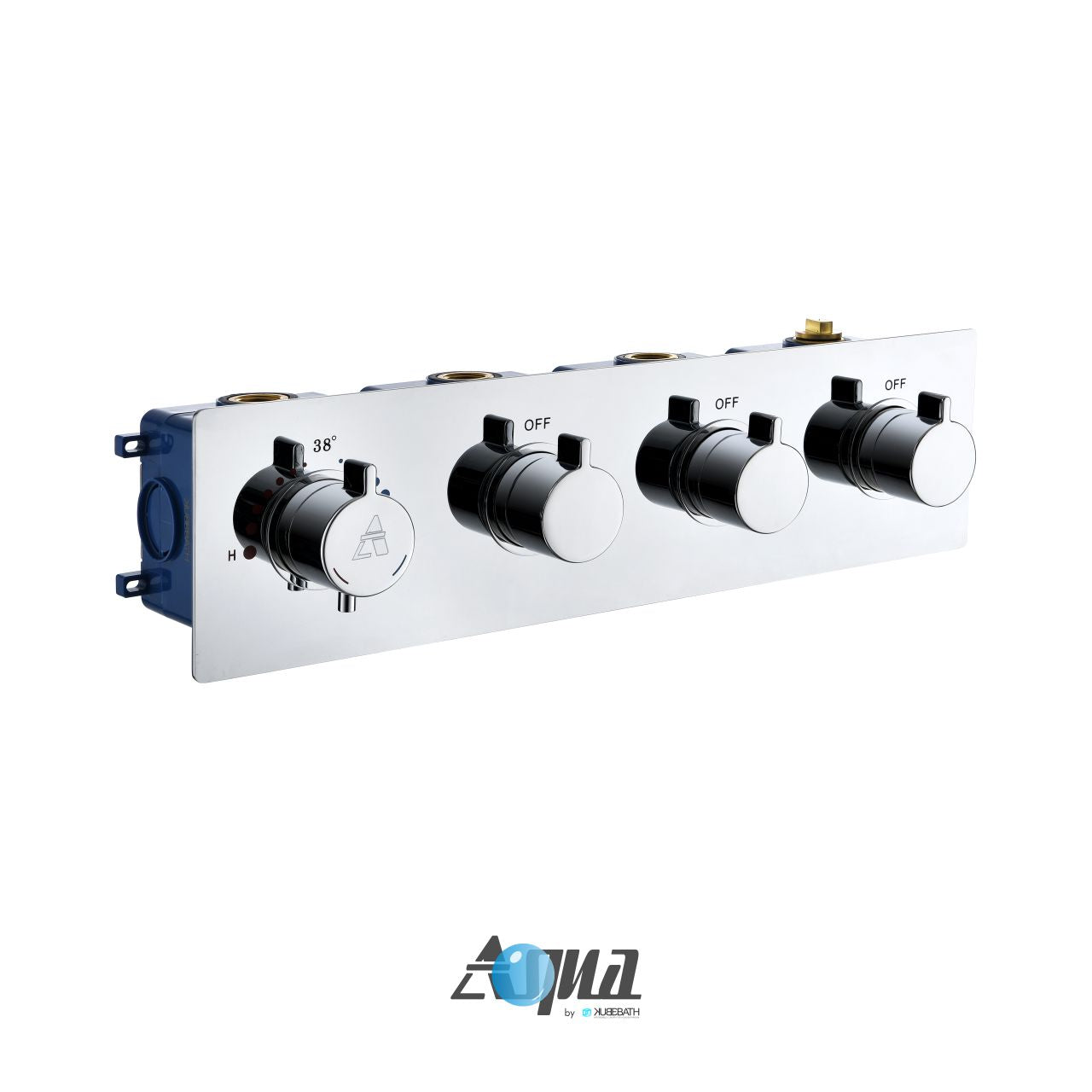 Aqua Piazza by KubeBath 3-Way Thermostatic Valve Chrome