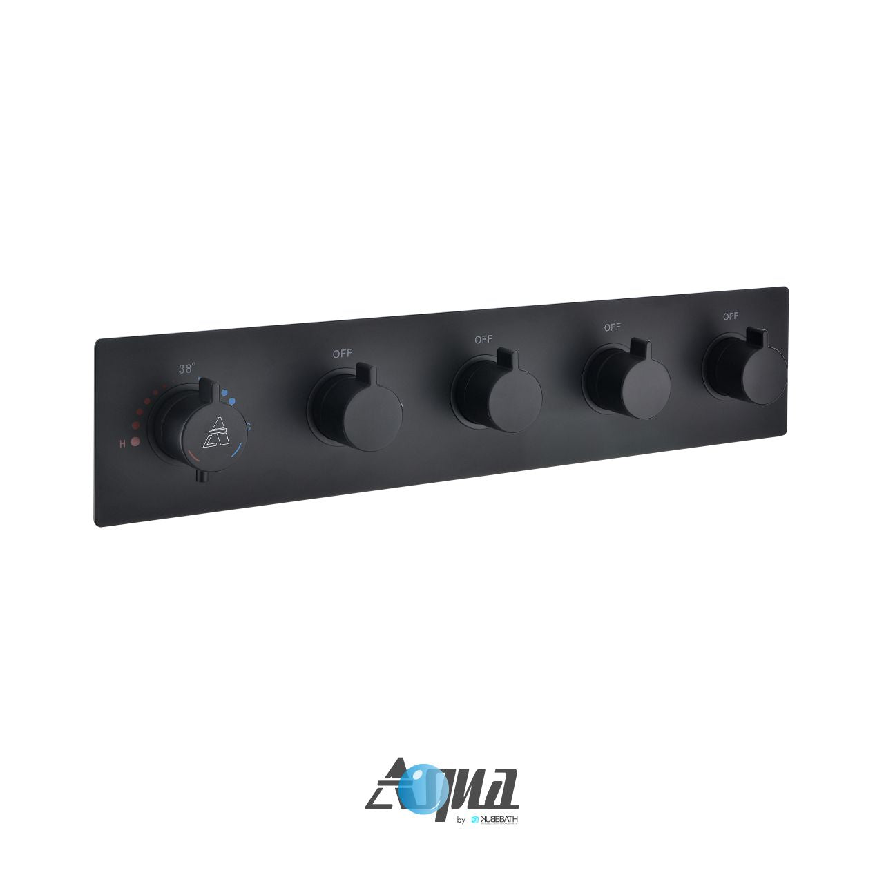 Aqua Piazza by KubeBath 4-Way Thermostatic Valve Black