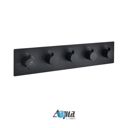 Aqua Piazza by KubeBath 4-Way Thermostatic Valve Black