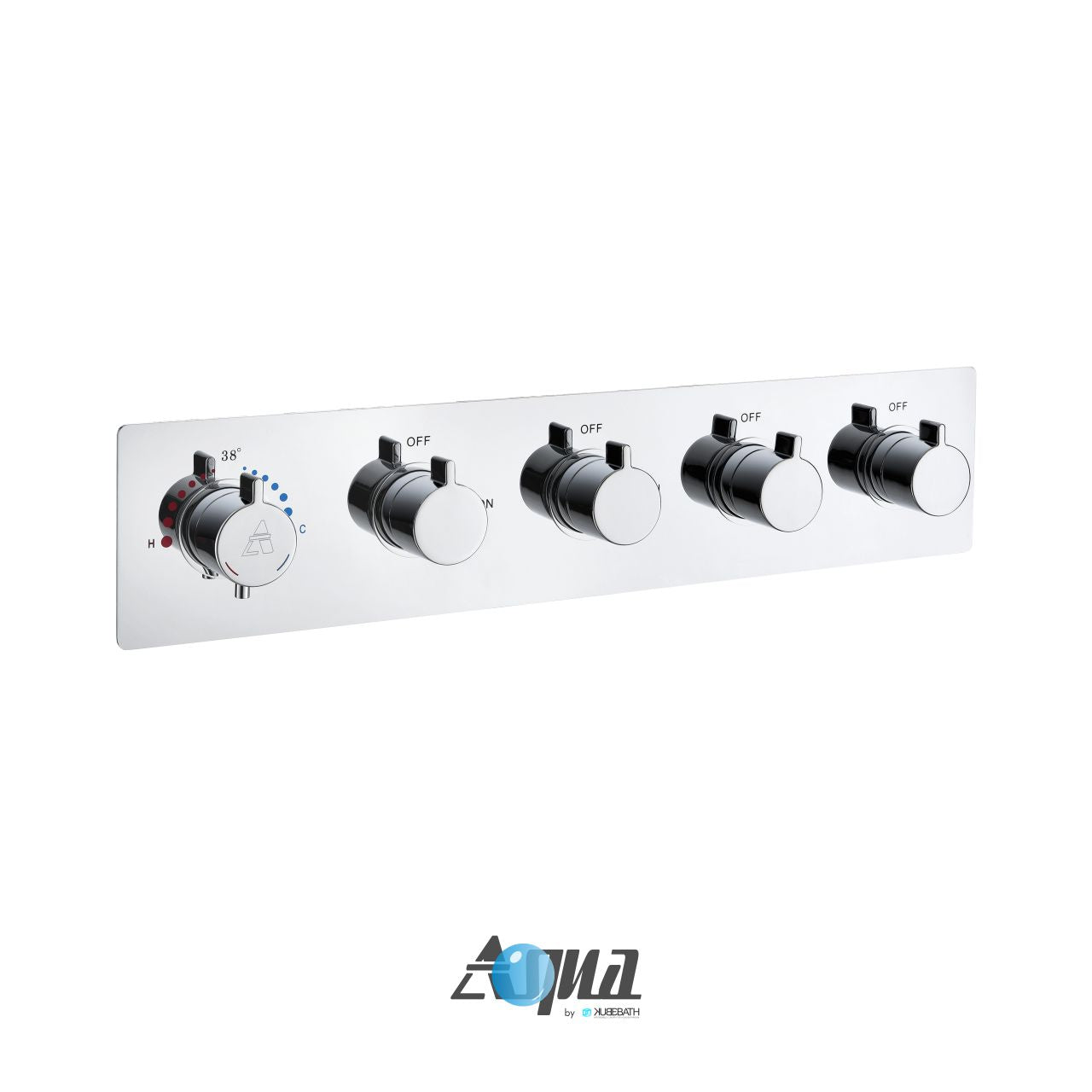 Aqua Piazza by KubeBath 4-Way Thermostatic Valve Chrome