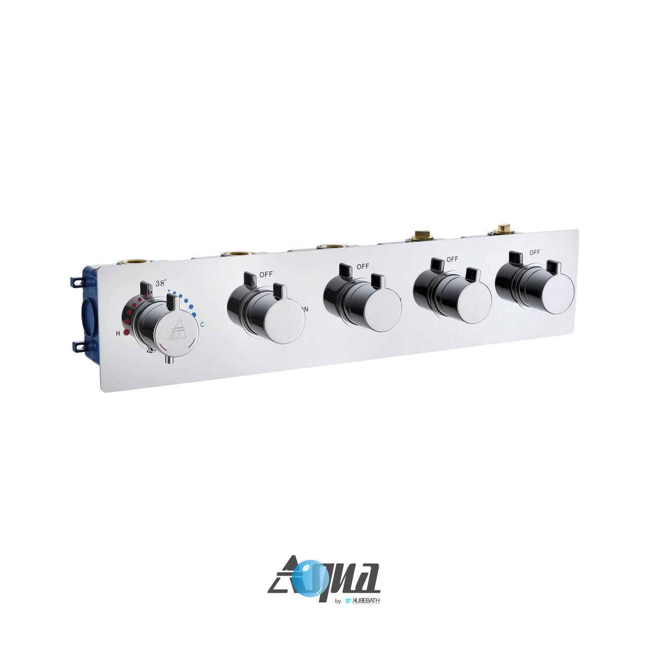 Aqua Piazza by KubeBath 4-Way Thermostatic Valve Chrome