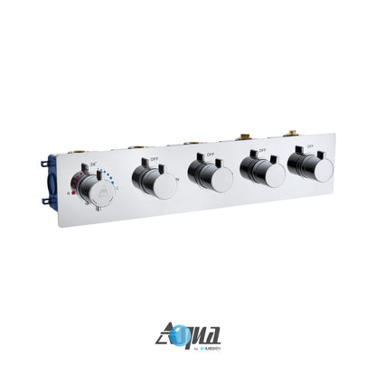 Aqua Piazza by KubeBath 4-Way Thermostatic Valve Chrome