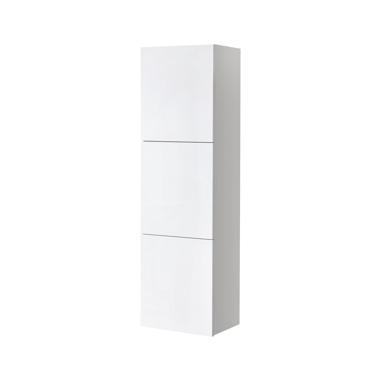 KUBE High Gloss White Bathroom Linen Cabinet w/ 3 Large Storage Areas