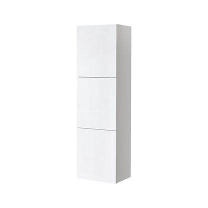 KUBE High Gloss White Bathroom Linen Cabinet w/ 3 Large Storage Areas