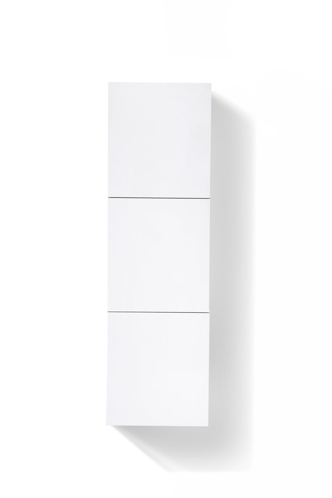 KUBE High Gloss White Bathroom Linen Cabinet w/ 3 Large Storage Areas
