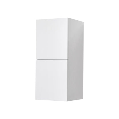 Bathroom Acrylic High Gloss White Linen Side Cabinet w/ 2 Storage Areas