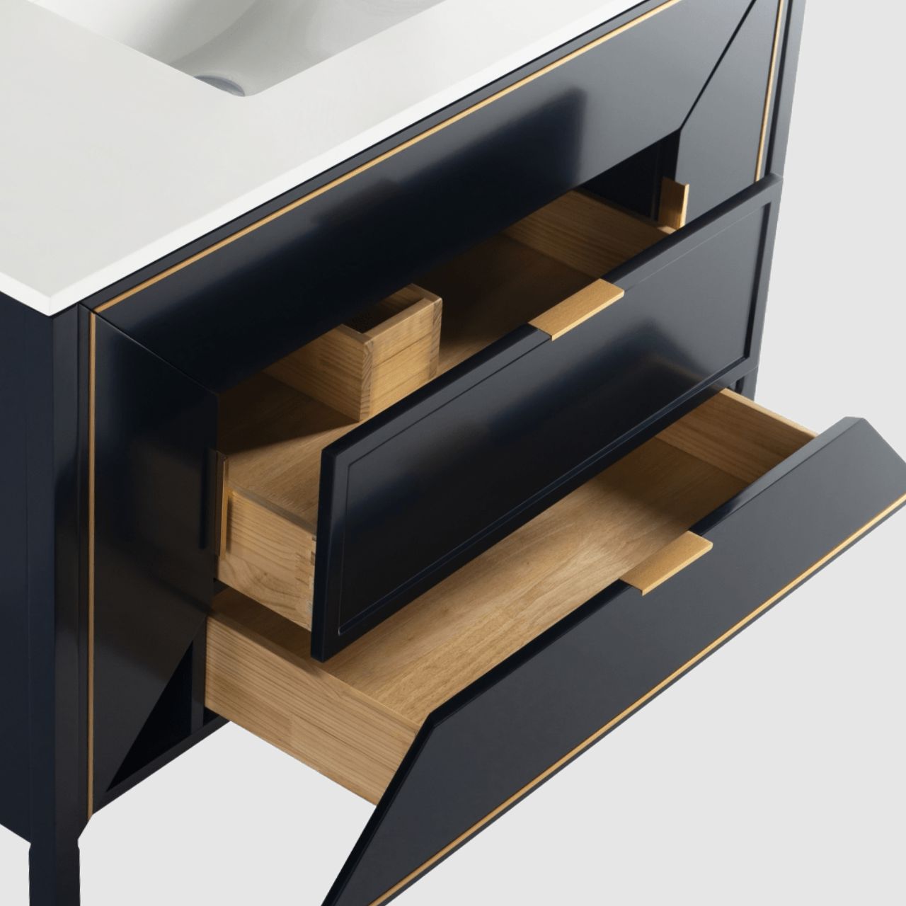 Vetro 48'' Navy Blue Vanity W/ Quartz Counter Top