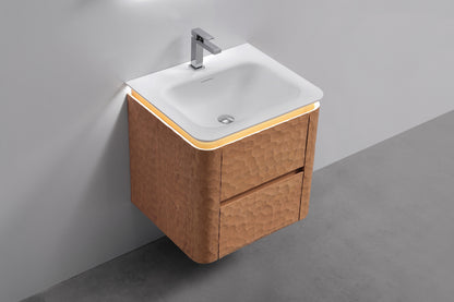 24'' Lumi Modern Wall Mount Bathroom Vanity-OAKWOOD