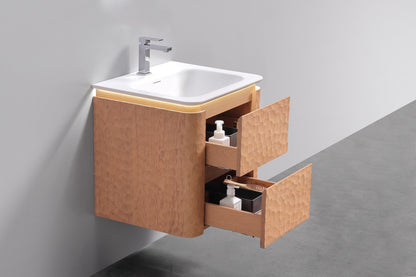 24'' Lumi Modern Wall Mount Bathroom Vanity-OAKWOOD