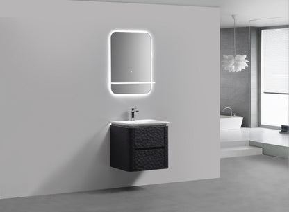 24'' Lumi Modern Wall Mount Bathroom Vanity - True Black