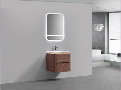 24'' Lumi Modern Wall Mount Bathroom Vanity - Weathered Wood