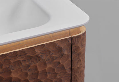 24'' Lumi Modern Wall Mount Bathroom Vanity - Weathered Wood