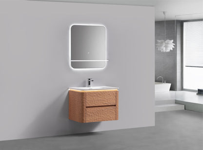 Kubebath Lumino 24'' LED Mirror with LED Acrylic Shelf w/ Anti-Fog