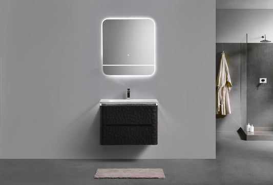 32'' Lumi Modern Wall Mount Bathroom Vanity - True Black