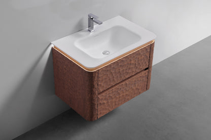 32'' Lumi Modern Wall Mount Bathroom Vanity - Weathered Wood