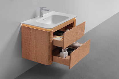36'' Lumi Modern Wall Mount Bathroom Vanity -OAKWOOD - Restock ETA Mid Sept