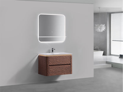36'' Lumi Modern Wall Mount Bathroom Vanity - Weathered Wood - Restock ETA Late Oct