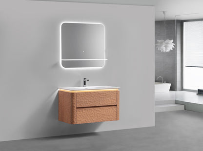 40'' Lumi Modern Wall Mount Bathroom Vanity - OAKWOOD