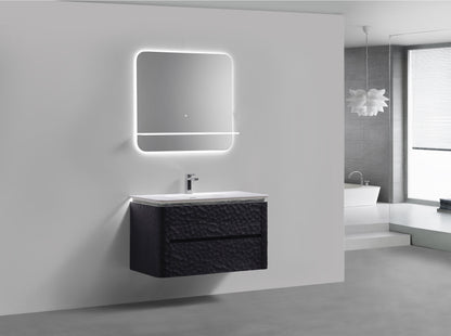 40'' Lumi Modern Wall Mount Bathroom Vanity - True Black