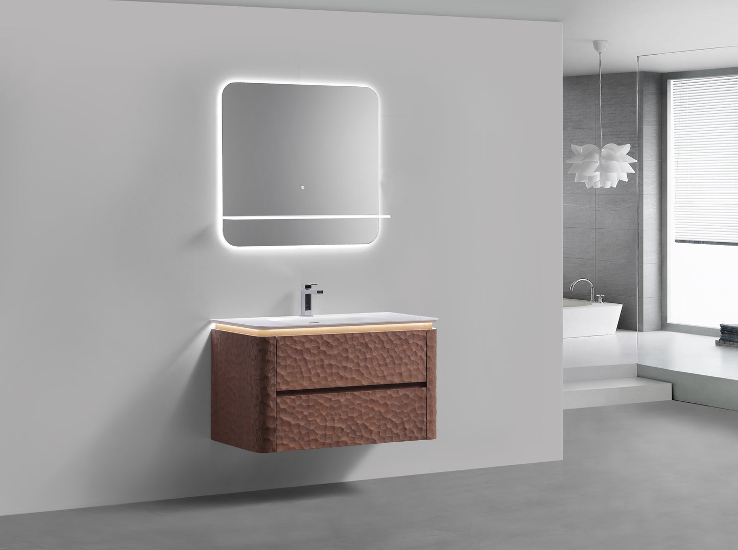 40'' Lumi Modern Wall Mount Bathroom Vanity