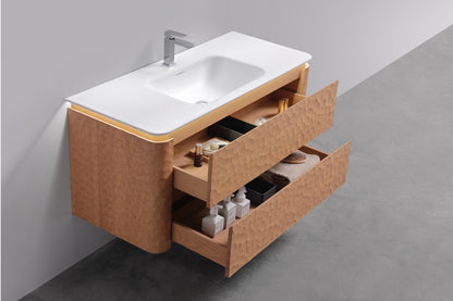 48'' Lumi Modern Wall Mount Bathroom Vanity - OAKWOOD