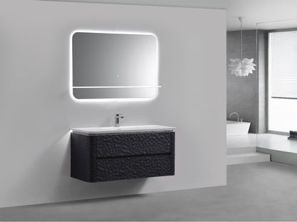 48'' Lumi Modern Wall Mount Bathroom Vanity - True Black