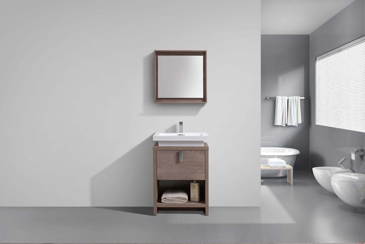 Levi 24" Butternut Modern Bathroom Vanity w/ Cubby Hole