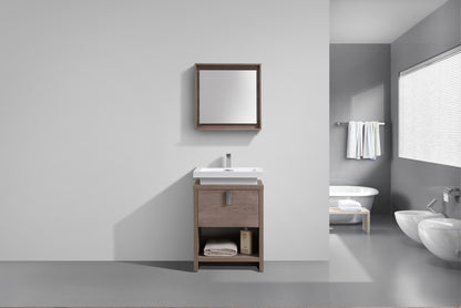 Levi 24" Butternut Modern Bathroom Vanity w/ Cubby Hole