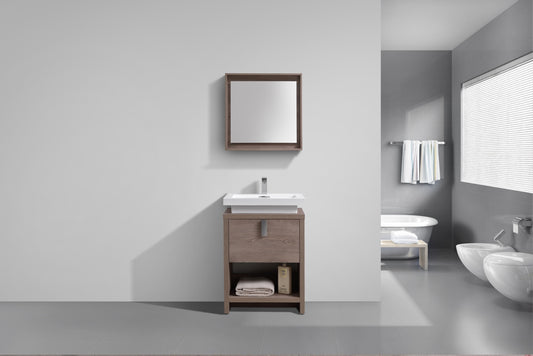 Levi 24" Butternut Modern Bathroom Vanity w/ Cubby Hole