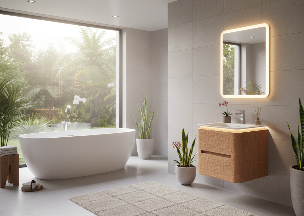 32'' Lumi Modern Wall Mount Bathroom Vanity - OAKWOOD