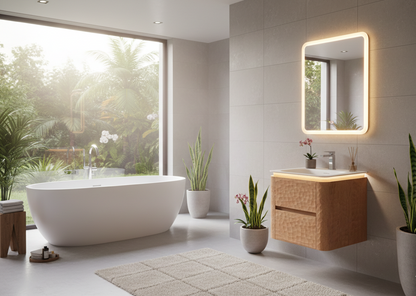 32'' Lumi Modern Wall Mount Bathroom Vanity - OAKWOOD