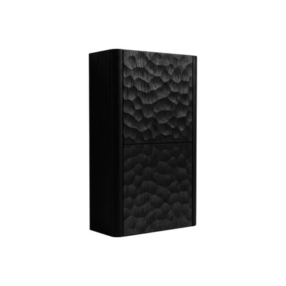 Lumi Bathroom Linen Side Cabinet w/ 2 Storage Areas - True Black